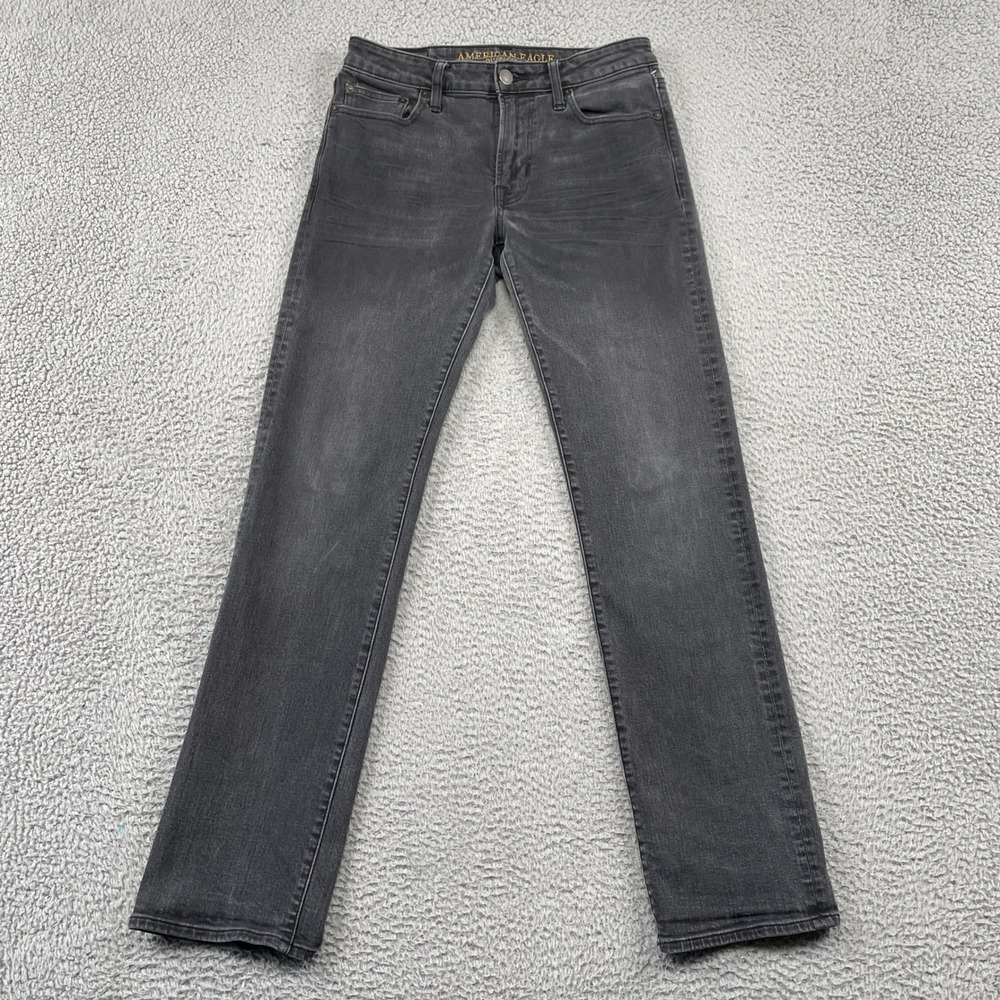 American Eagle Jeans Mens 30x34 Black Original Straight Extreme Flex Denim Pants